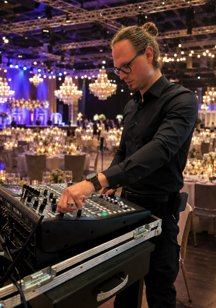 Zeus beim Live Sound Engineering bei einer Hochzeit in Schwerin
